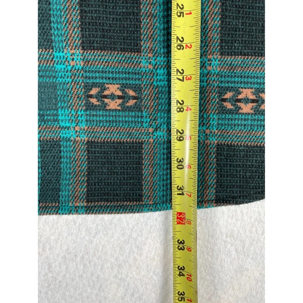 Wrangler Retro Mens Plaid Green Orange Western Snap‎ Front Long Sleeve Shirt XXL